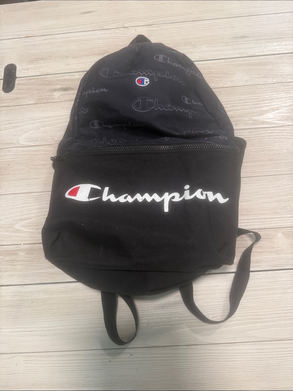 Champion Black Logo Script Backpack